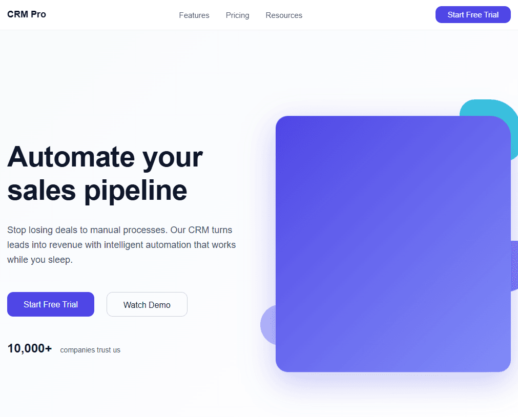 CRM Landing Page