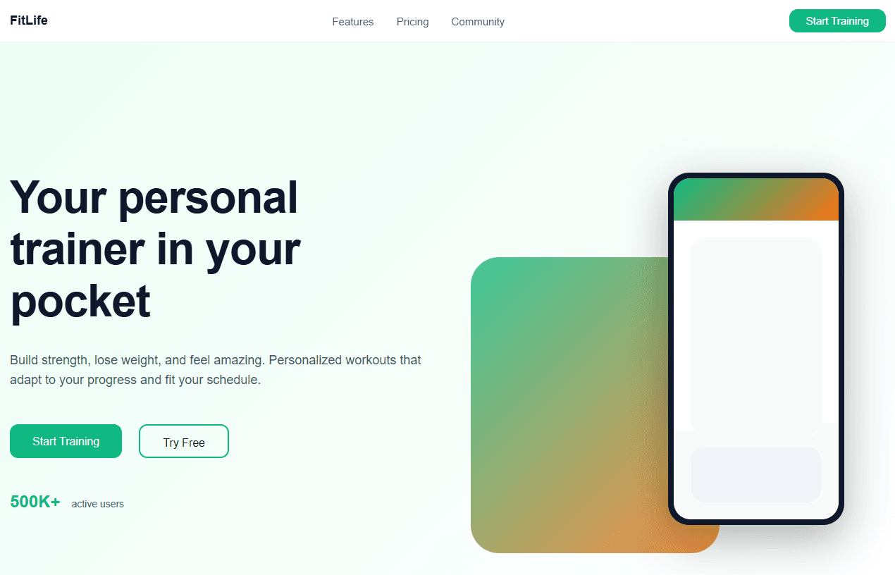 Fitness Landing Page