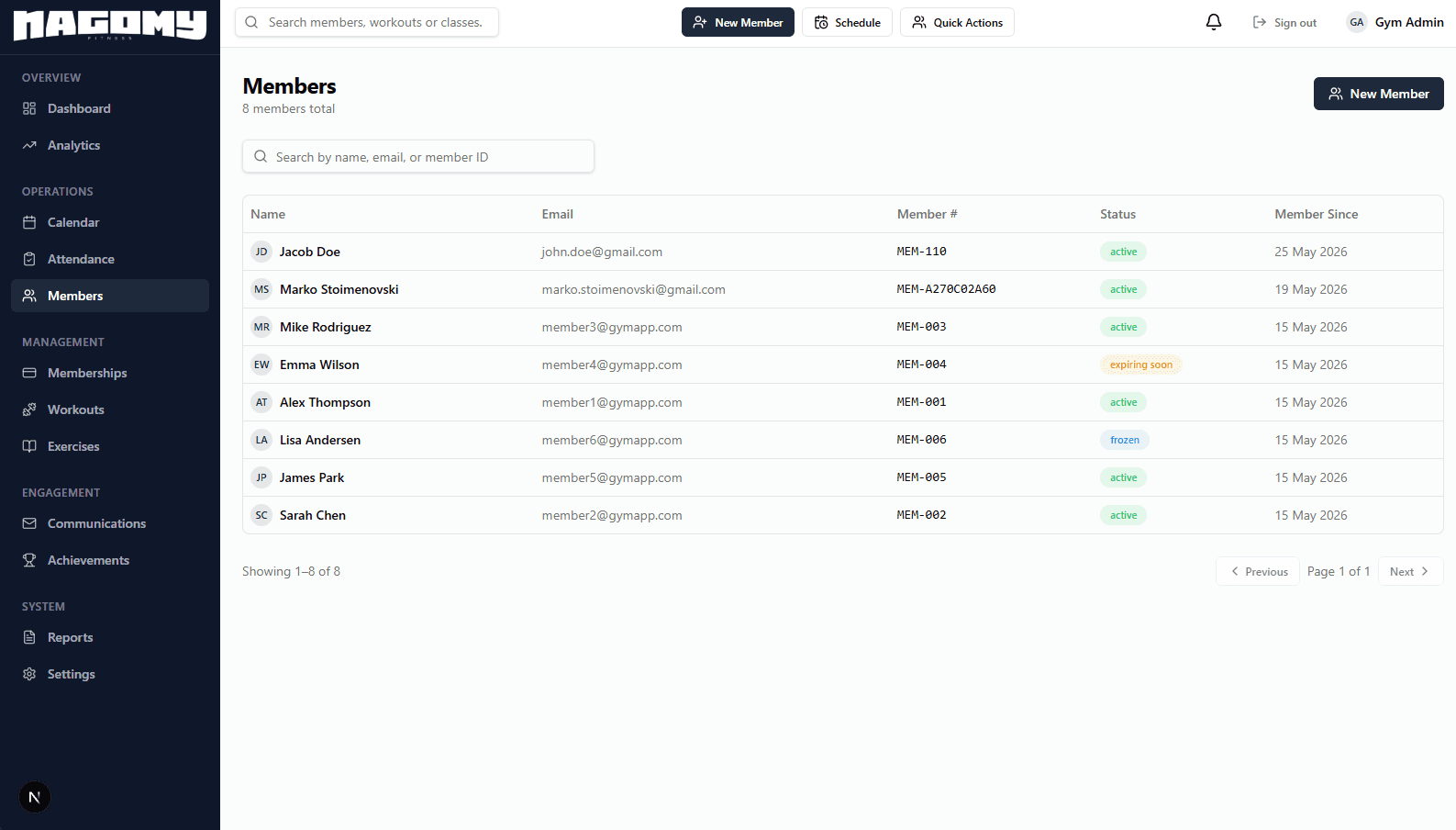 Gym Management System 3