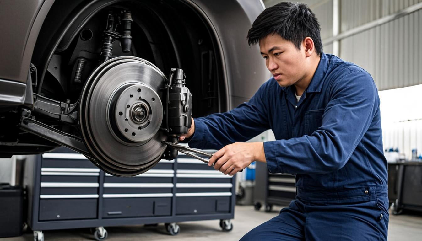 Brake service and inspection at Apex Auto Service