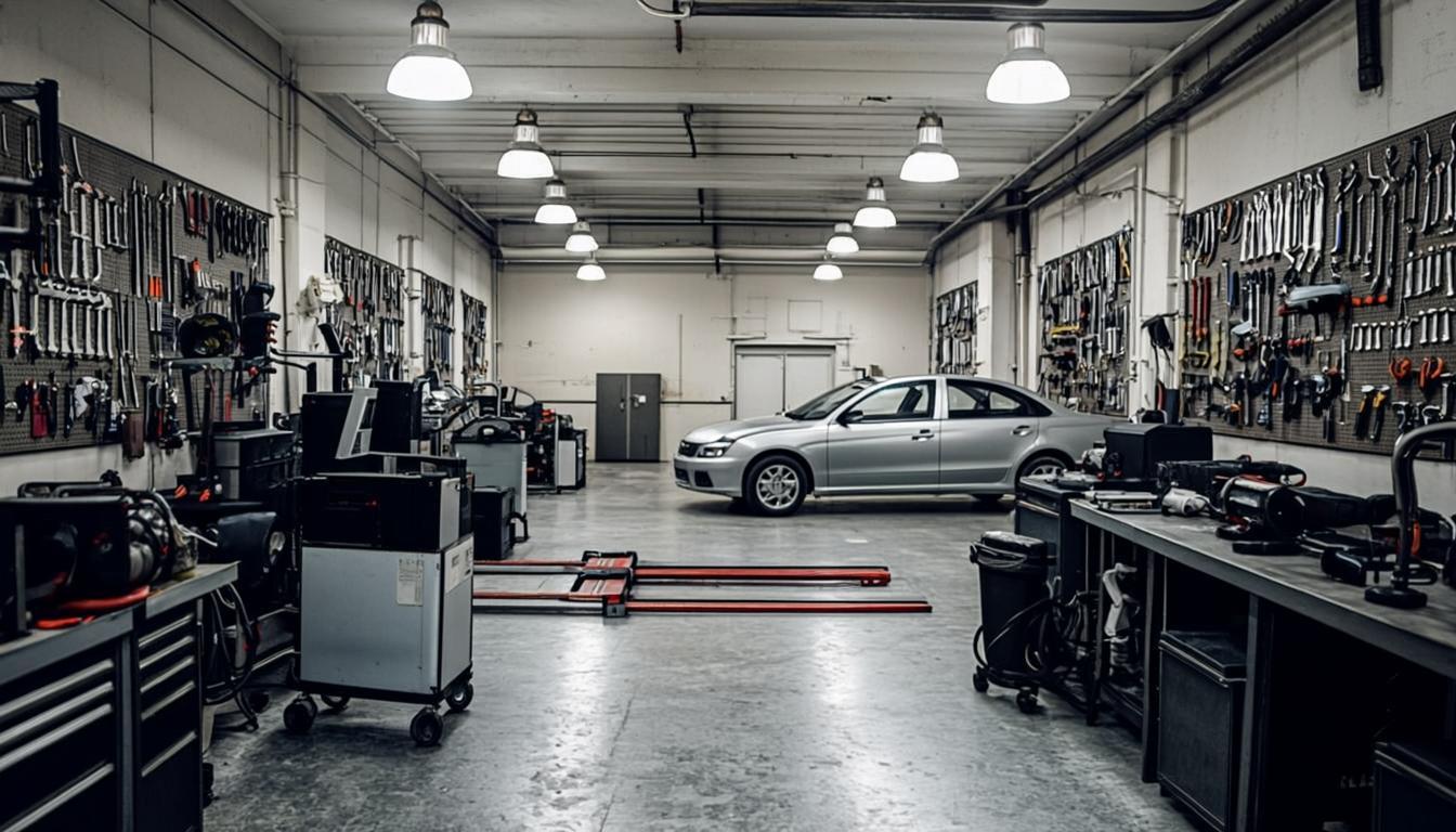 Equipped service bays at Apex Auto Service