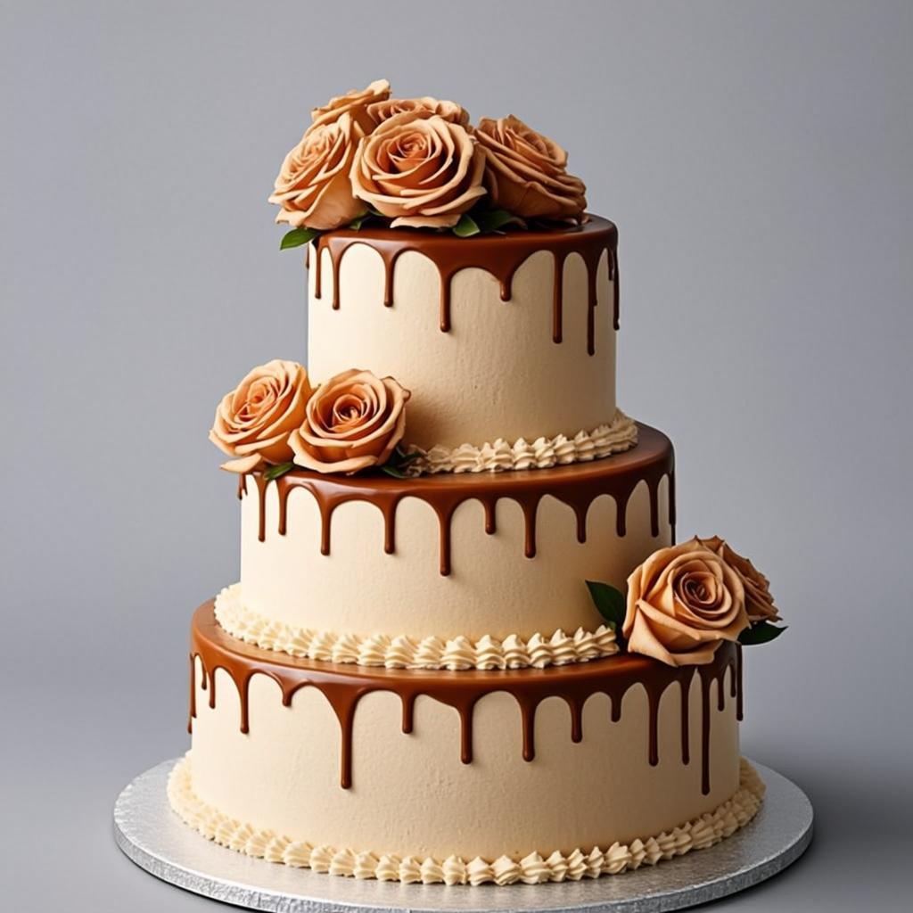 Artisan cakes - layered cakes with delicate decorations and fresh berries
