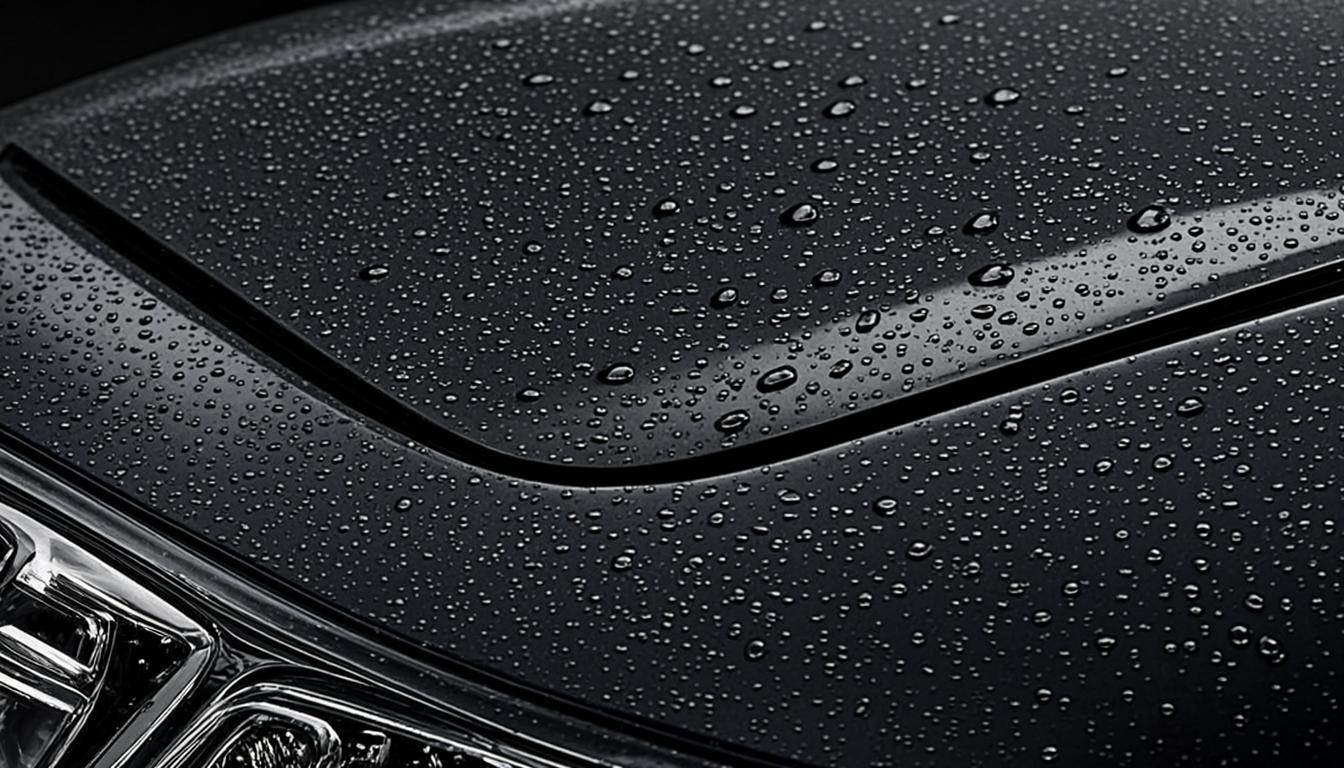Polished automotive paint surface with ceramic coating