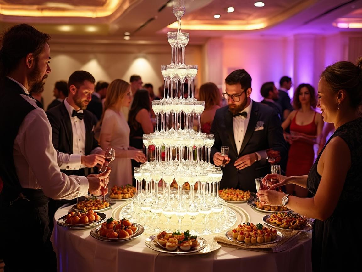 Champagne reception with passed hors d'oeuvres