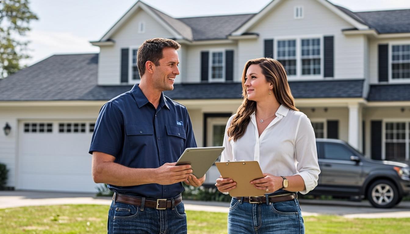 Professional home service technicians at work