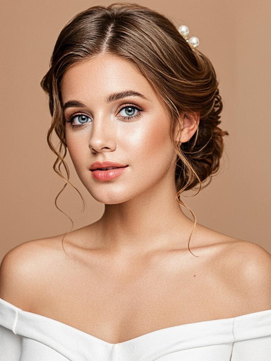 Elegant bridal hair styling