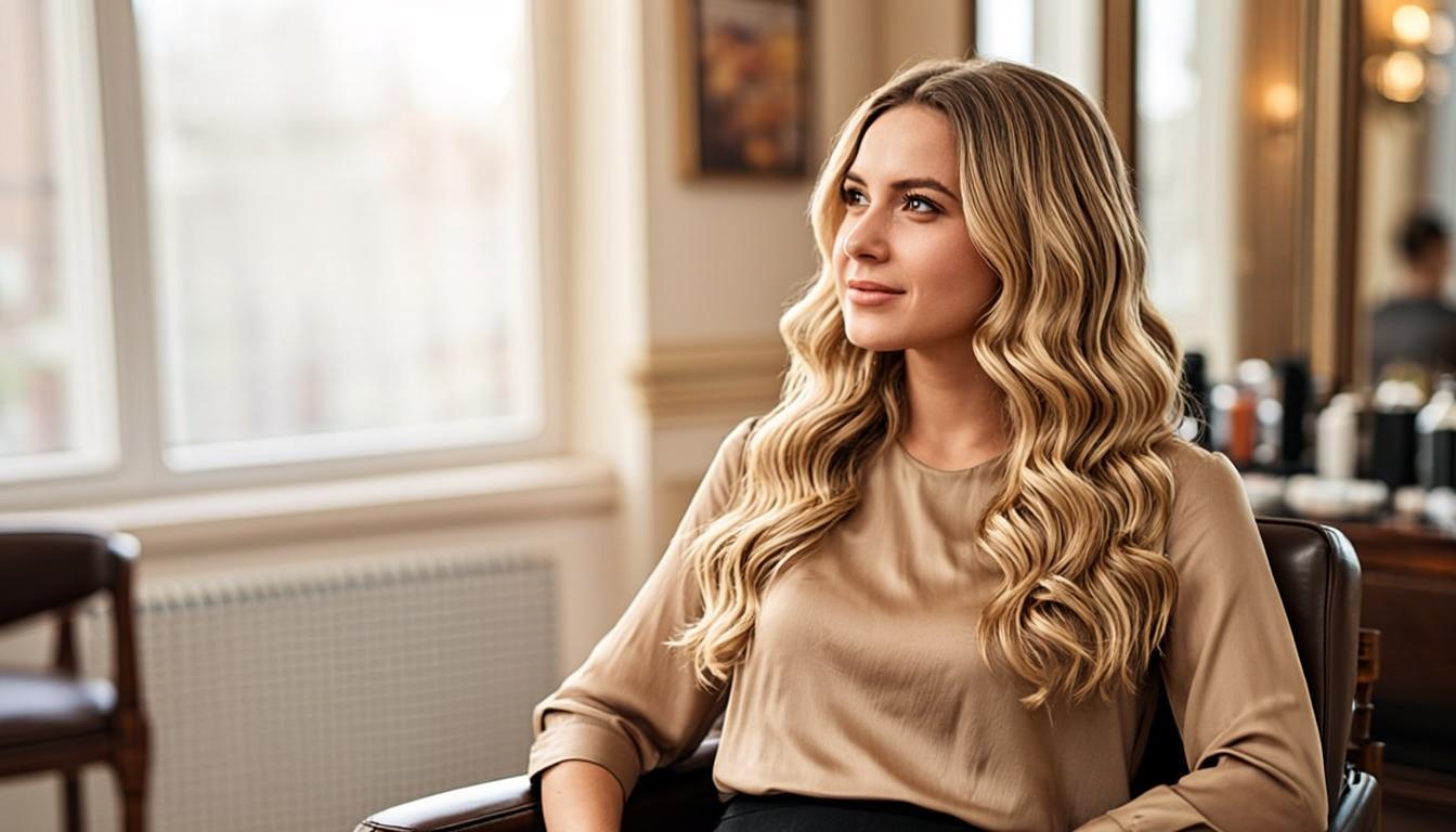 Premium hair salon interior with warm lighting