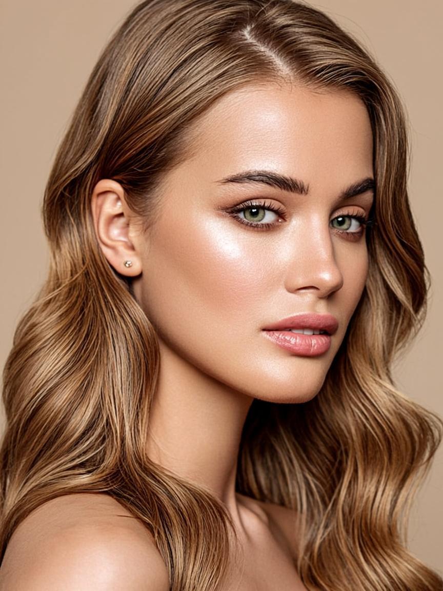 Woman with beautifully blended balayage colour results