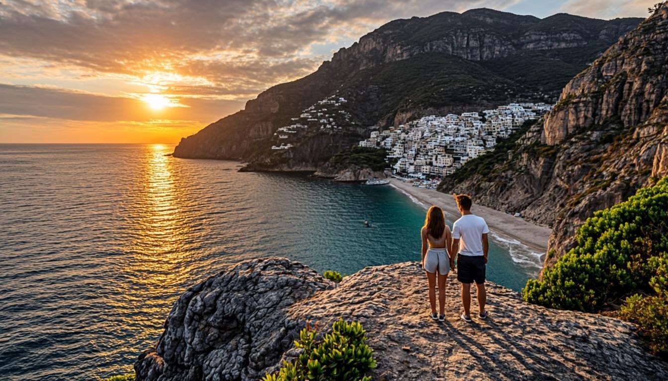 Couple overlooking the Amalfi Coast