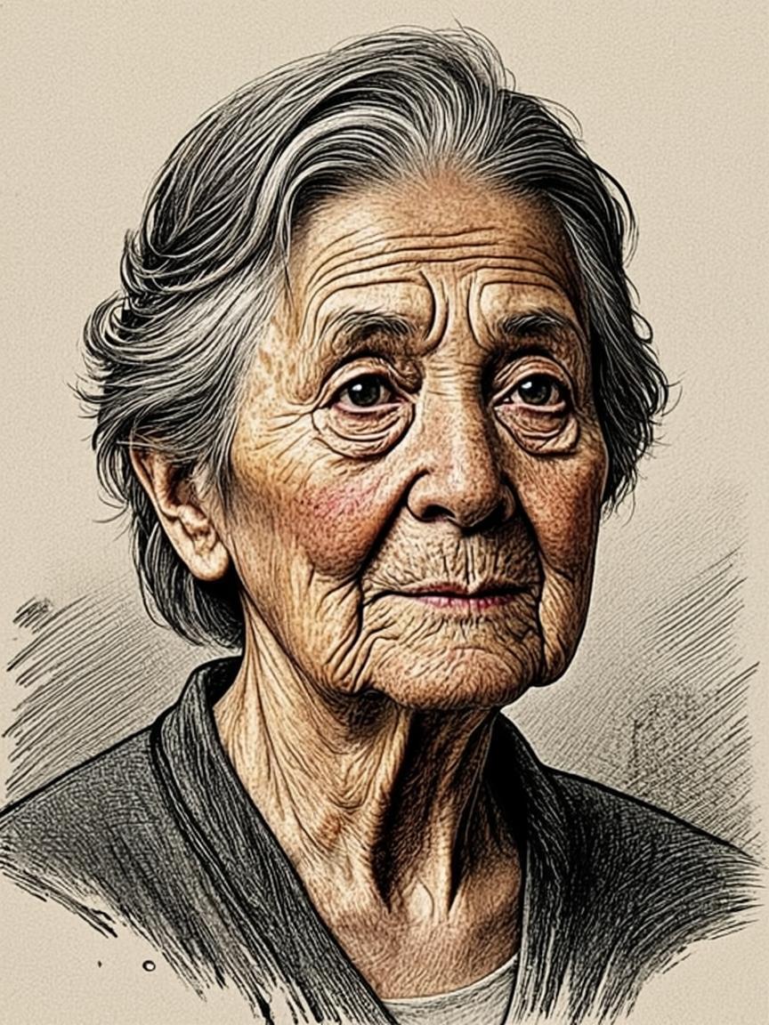 Evocative charcoal portrait study