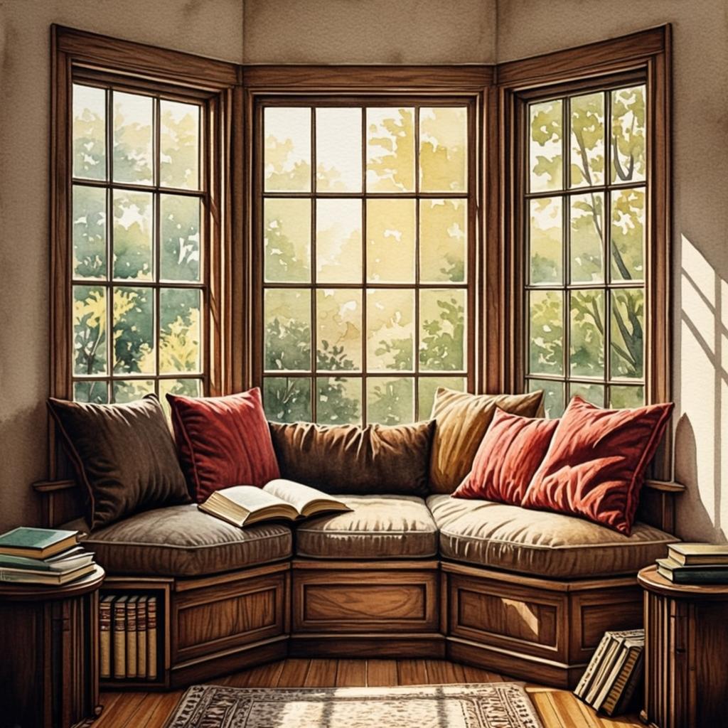 Window seat with gentle curtain sway