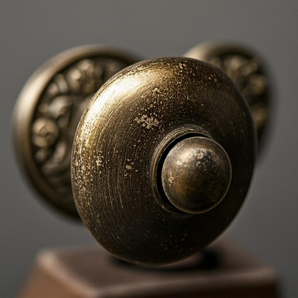 Aged bronze hardware detail