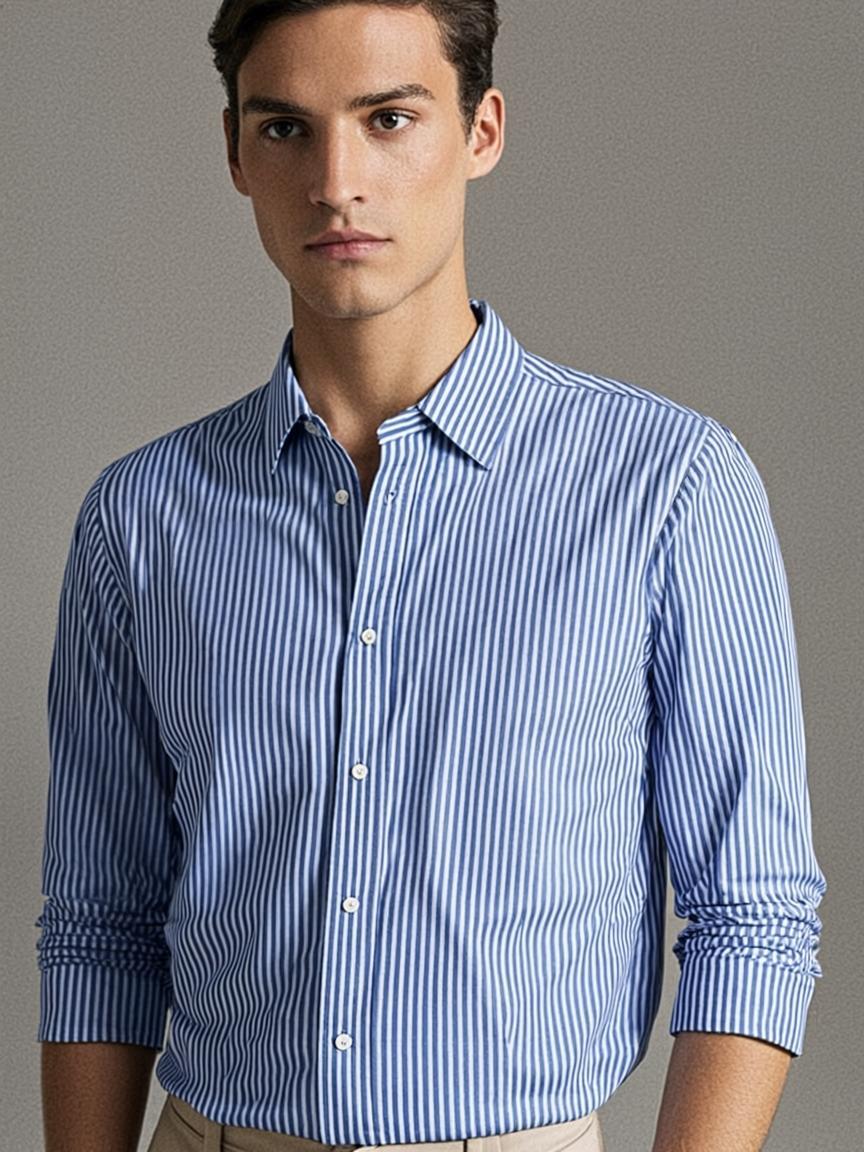 Striped Shirt Light Blue