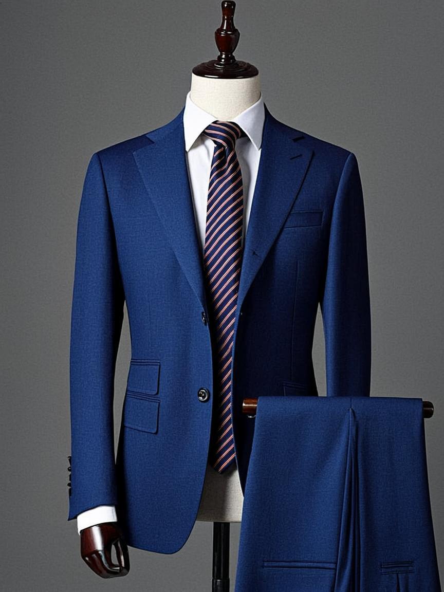 Mancloth Wool Suit in Navy - Front