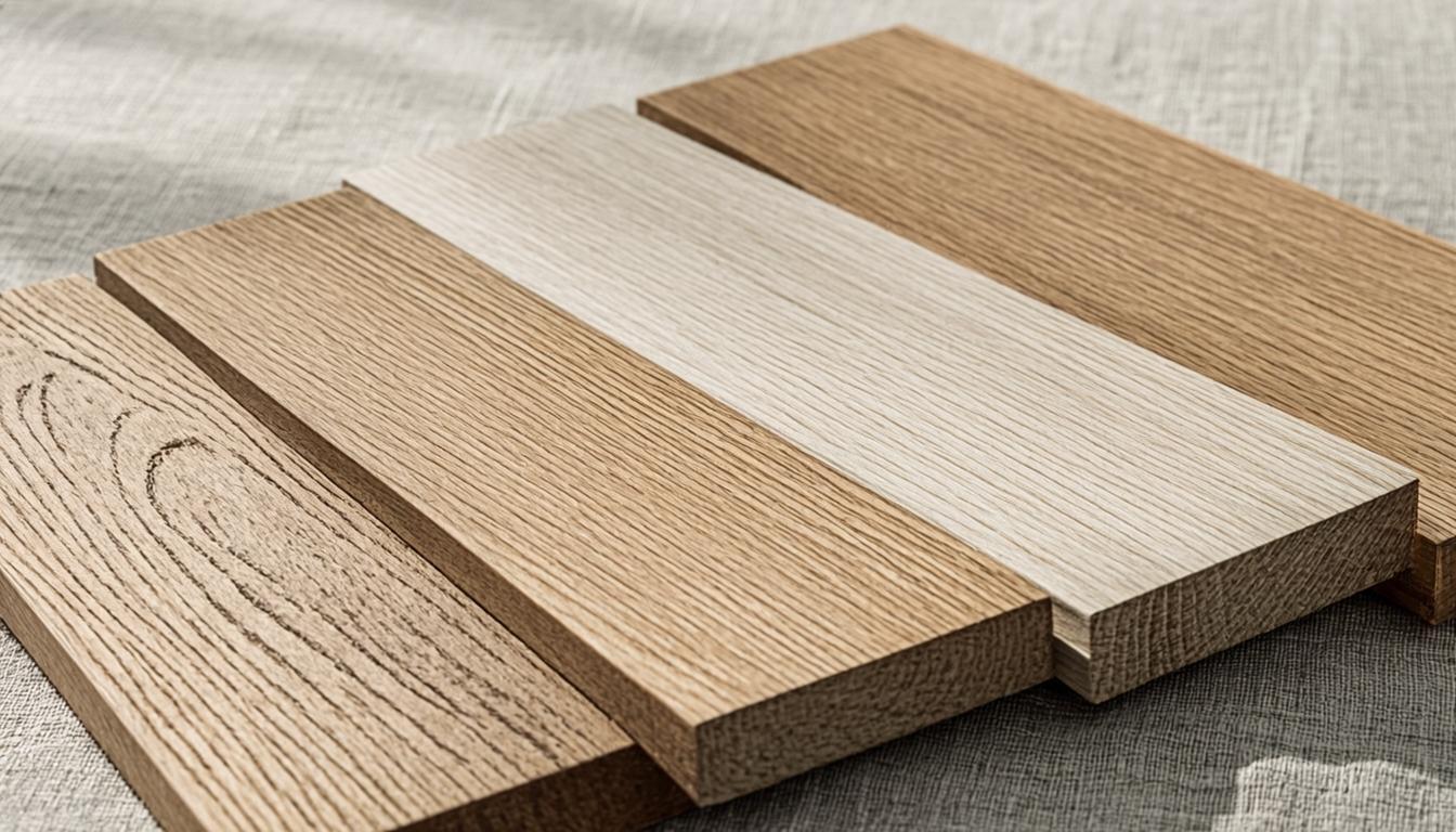 Solid wood finishes in oak, ash, and walnut