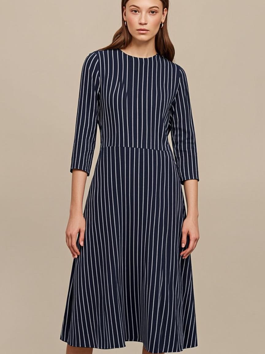 Pinstripe Midi Dress