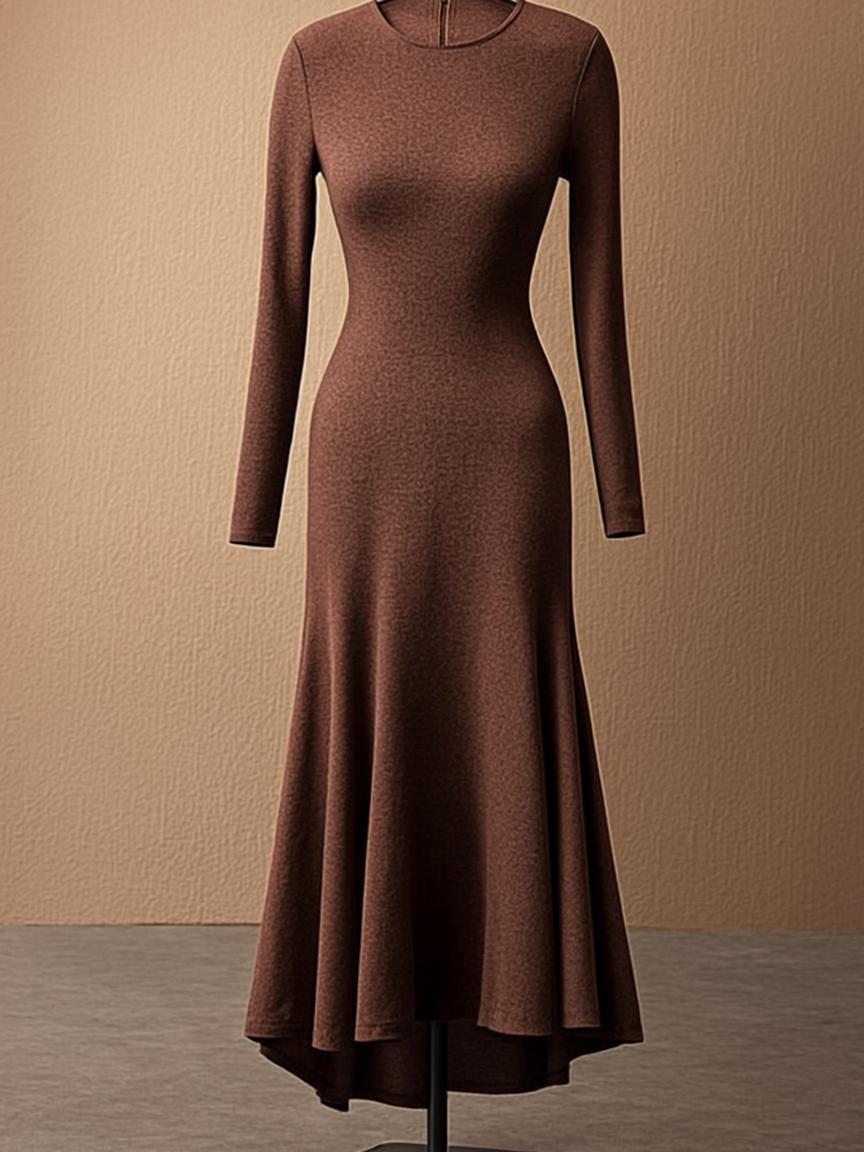 Ribbed Knit Midi Dress